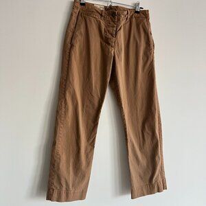 NILI LOTAN Tomboy cotton-blend twill straight-leg pants, camel, size 4
